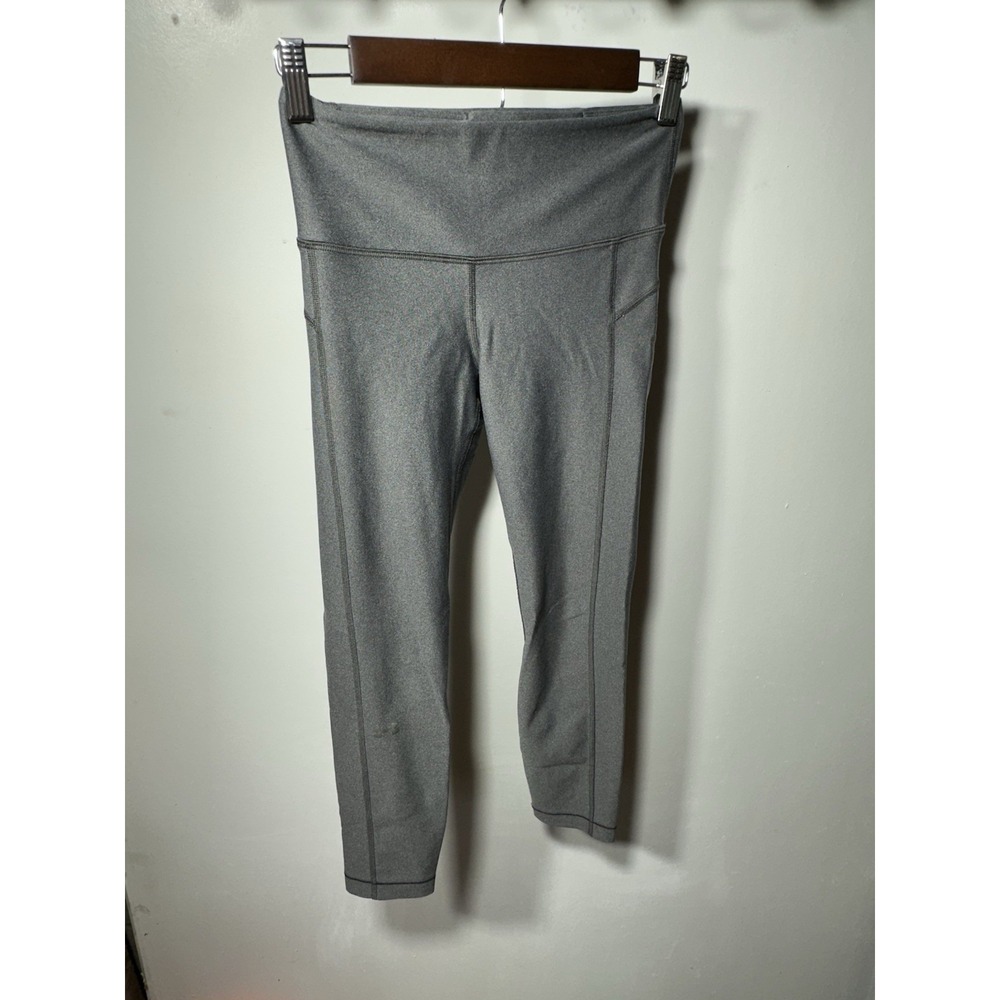 Under Armour Womens Gray Heather Elastic Waist Compression Leggings Size Small